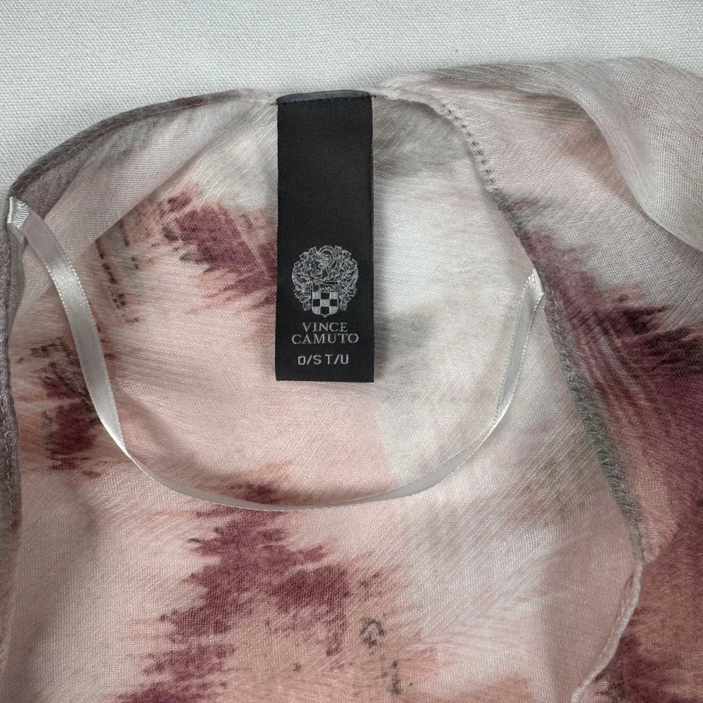 Vince Camuto Kimono Wrap Women One Size Blush Floral Good Sheer Open Front Layer
